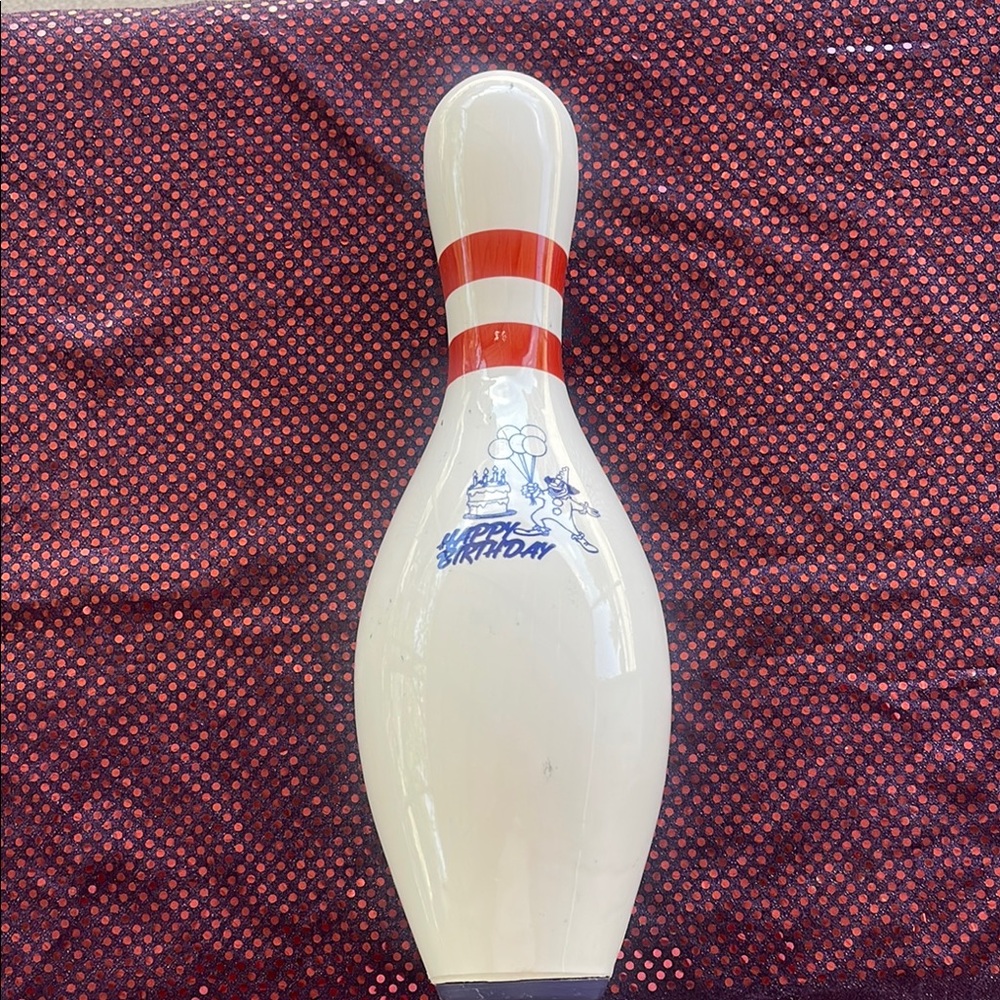 Birthday Bowling Pin with Clown Design